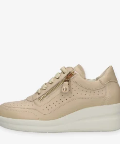 Melluso Silvy Sneakers beige con zeppa da donna
