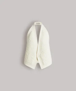 Gilet ricamato con schiena scoperta