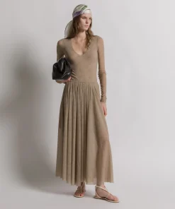 Gonna a pieghe in tulle stampato