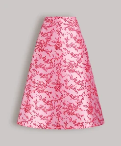 Alternative view of Floral mikado A-line midi skirt